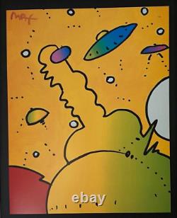 Peter Max Awesome 1990's Signed Print Pop Art New 14x11 In. Frame