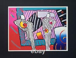 Peter Max + Pop Art + 1990's Signed Print + New Golden Frame
