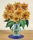 Pop Art Metal Flowers Sunflowers Sculpture By David Gerstein