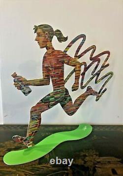 Pop art Metal sculpture Sports Jogwoman by DAVID GERSTEIN