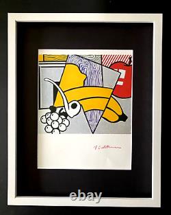 Roy Lichtenstein + 1981 Red Ink Signed Print Matted And Framed