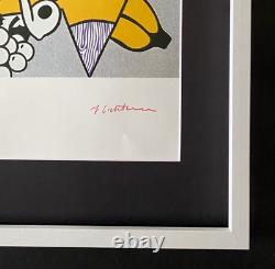 Roy Lichtenstein + 1981 Red Ink Signed Print Matted And Framed
