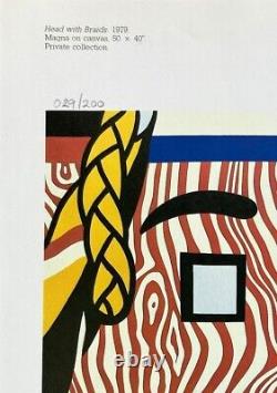 Roy Lichtenstein Head with Braids, Hand Signed Pop Art Print & COA