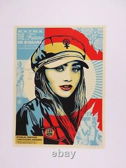 Shepard Fairey Obey The Future is Equal Art Screen Print Poster #/600 Rare Woman