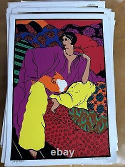 Vintage Mid Century Psychedelic Pop Art Print Signed Numbered Piacente Artist
