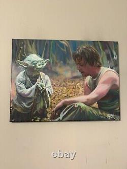 Yoda and Luke Skywalker Star Wars 18x24 Pop Art Painting Chris Cargill